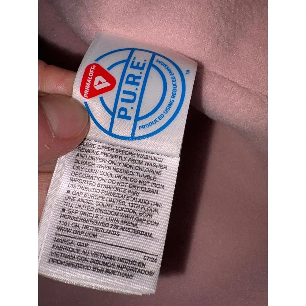 Baby Gap Pink Primaloft PURE Water Resistant Bear Ear Snowsuit Bunting 12-18M